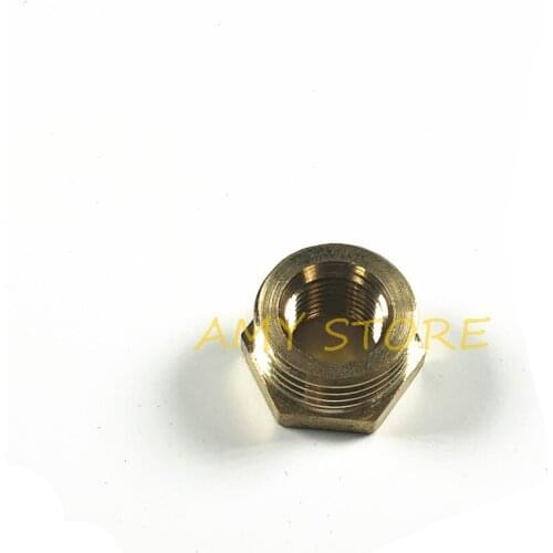 1/4" BSPT Female Thread x 1/2" BSPT Male Thread Brass Reducer Bushing Reducing Coupler Connector Adapter Pipe Fitting
