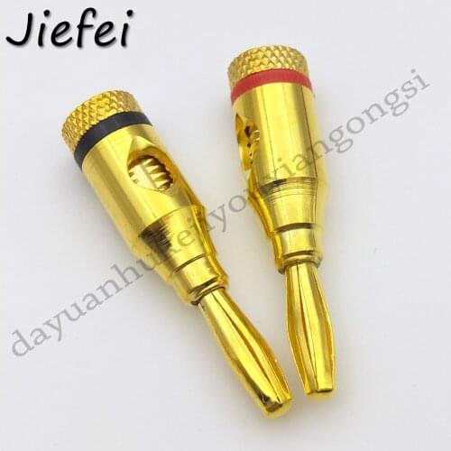 20-200pcs 24k Gold Plated Musical Audio Speaker Cable Wire Banana Plug Connector Plated Musical Speaker Cable Wire Pin Connector