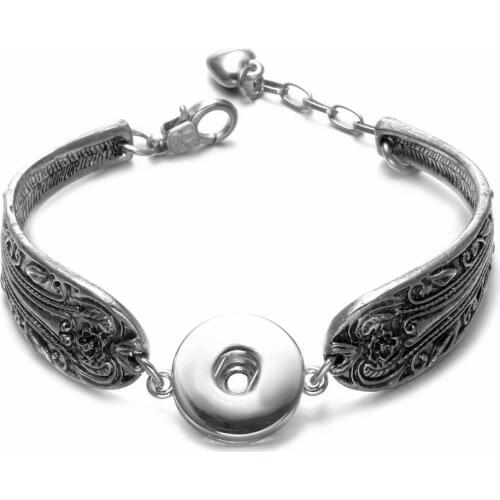 2017 New Metal Charms Bracelet Snap Bracelet 18-20mm Fit 18mm Snap Button For DIY Snaps Jewelry SZ0478