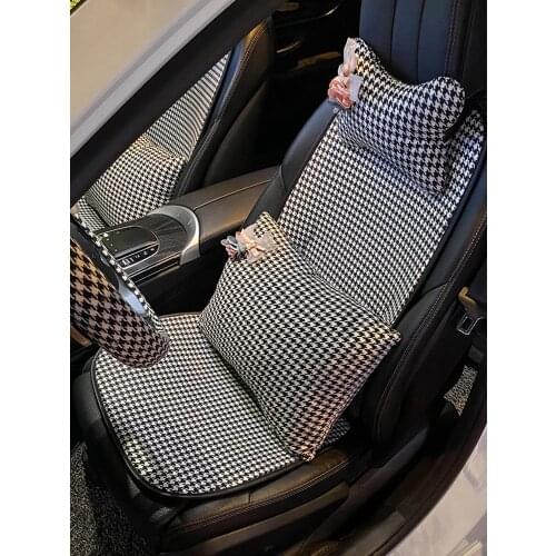 2021 New Houndstooth Series Four Seasons Universal Pillow Car Waist Headrest Neck Pillow Ornament