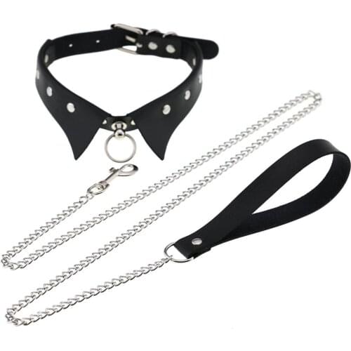 Harajuku Leather Choker Bondage Necklace for Women Punk Black Choker Collar BDSM Chain Chokers Harness Jewelry Accessories