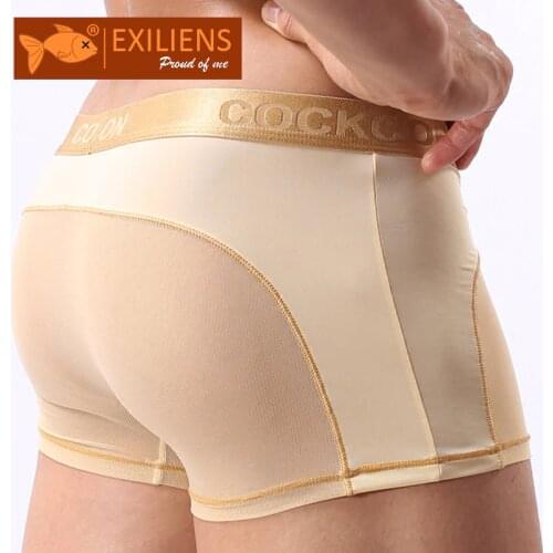 [EXILIENS] Hot Sale Underwear Men Cueca Boxer Mens Transparent Sexy Panties Male Solid Man Underpant Brand Gay Boxers Size M-XXL