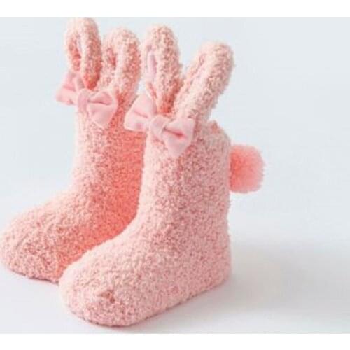 2Pairs Newborn Baby Socks Toddler Girls Boys 3d Cute Cartoon Anti-Slip Slippers Chaussettes Antidérapantes Bébé Accessoris