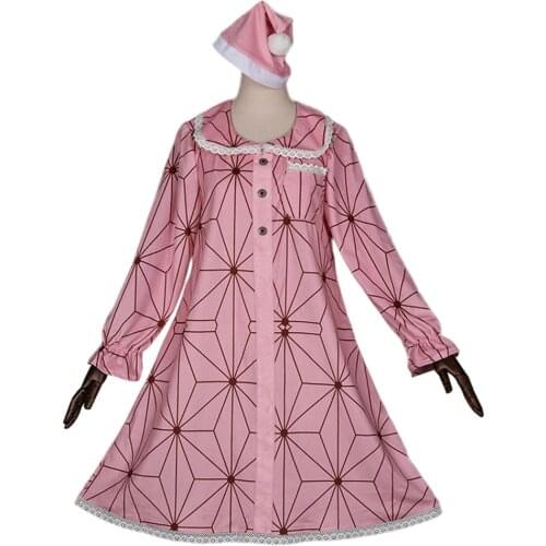 Anime Demon Slayer Kamado NezukoPajamas Dress Pyjamas Onesie Sleepwear Cosplay Costume Halloween Carnival Party Outfits