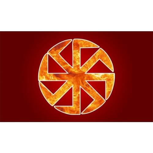Russian wheel Slavic Kolovrat Runes Eight Ray Flag 3*5 ft 90*150 cm 100 d polyester Flying
