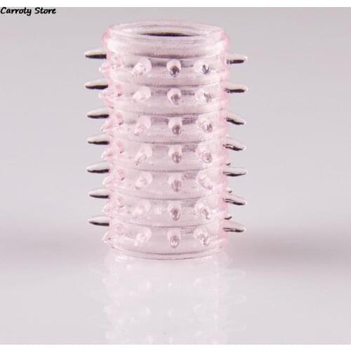 Men Delay Lock Fine 1 Pcs Male Silicone Penis Adult Sex Product Sleeve Cock Ring Extender Color Random