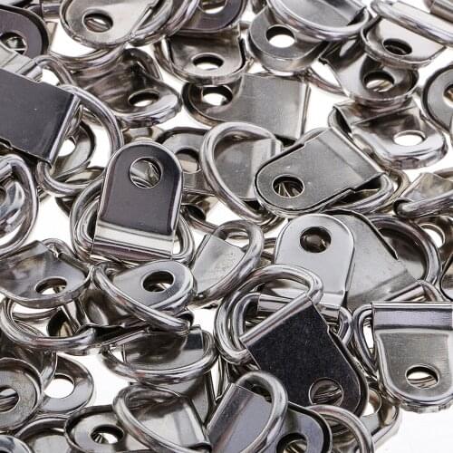 100 Pcs Heavy Duty D Ring Picture Frame Hangers With Screws 0.98 X 0.39 Inch