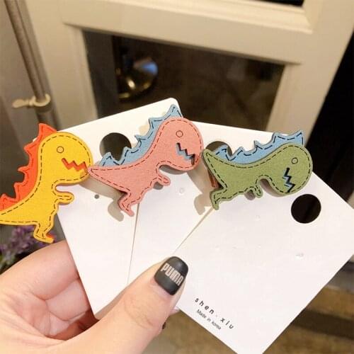 Net Red Cute Little Dinosaur Hairpin Suede Clip Duckbill Clip Childrens Bangs Clip Hair Accessories for Women