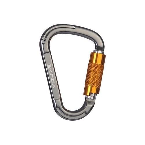 25KN Carabiner Pear-Ring Snap Clip Hook Buckle Keychain Climbing Screw Locking Pear Type Automatic Carabiner Clamp Lock