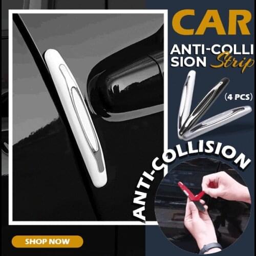4Pcs Car Anti-collision Strip Protector Bar Stickers Side Edge Protection Guards Rear View Mirror Cover Door Protection Strip