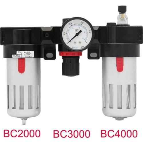 BC2000 BC3000 BC4000 1/4" 3/8" 1/2"Air Filter Combination Air Pressure Filter Regulator