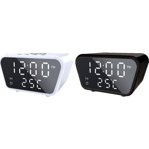 Digital Alarm Clock with Wireless Charging,Temperature,LED Clocks for Bedroom, Bedside, Living Room, Home, Desk,Kids Nursery