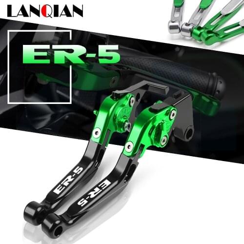 For Kawasaki ER-5 Motorcycle Aluminum Adjustable Folding Extendable Brake Clutch Levers ER 5 ER5 2004 2005 Accessories