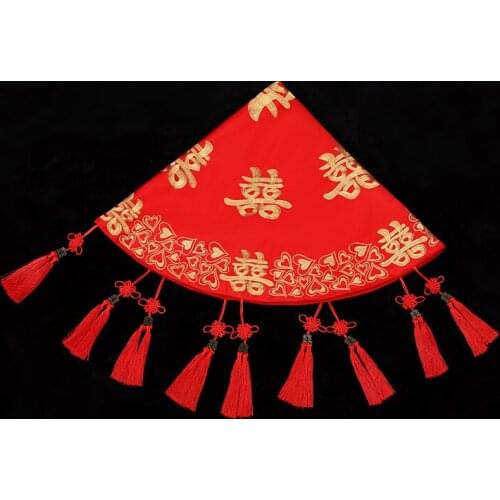 Red hijab show Wo clothing bride Spring wedding Chinese style gold embroidered high-end wedding hijab scarf