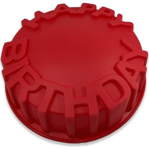 6'' Round Baking Cake Pan Gift Happy Birthday Letters Embossing Craft DIY Decorating Tool Kitchen Accessories Baking Pastry Tool