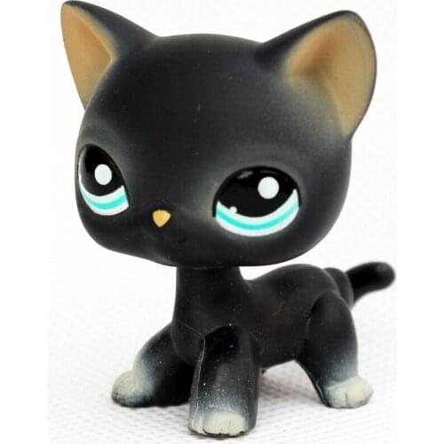 LPS CAT ON SALE original pet shop toys standing #994 black short hair cat real rare animal toys kitty for kids collestion