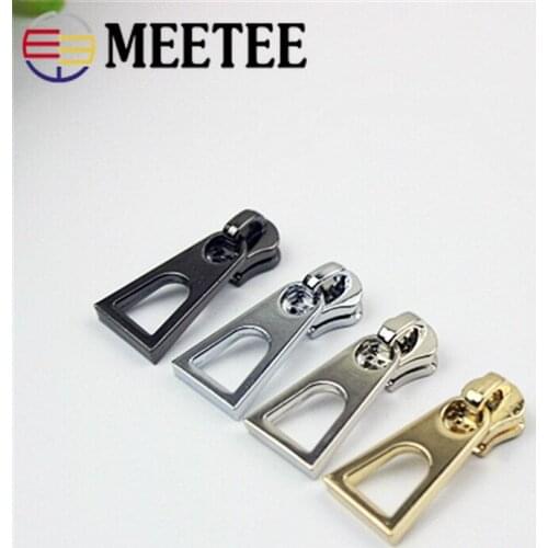 Meetee 10pcs 5# Silder for Metal Zipper Auto Lock Zips Head Zippers Repair Kits DIY Luggage Hardware Slider Accessories ZT030