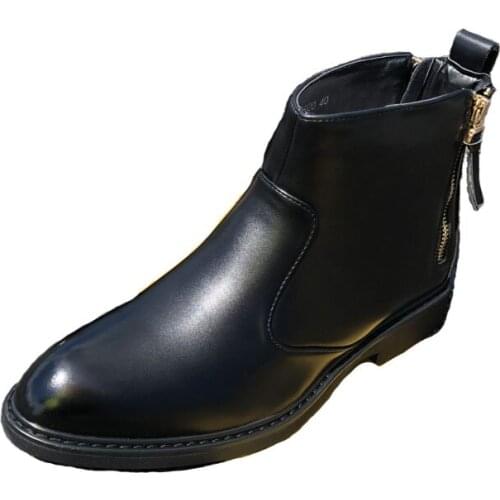 Men Winter Boots Men Leather Boots Plus Velvet Warm Fashion Autumn Winter Shoes Men Business Casual Chelsea Boots