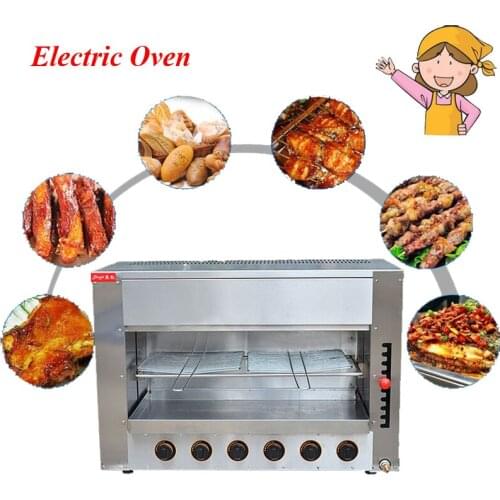 Free Standing Roasters Surface Luxury Gas Oven, Stainless Steel Infrared Vertical Oven with Four Head Salamander FY-16.R