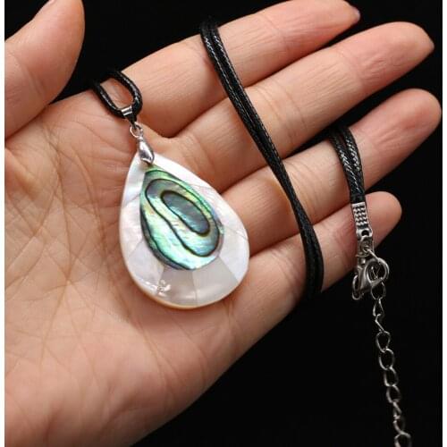 Natural Shell Water Drop Power Necklaces & Pendants Vintage Statement Charm Choker Necklaces DIY Reiki healing gift