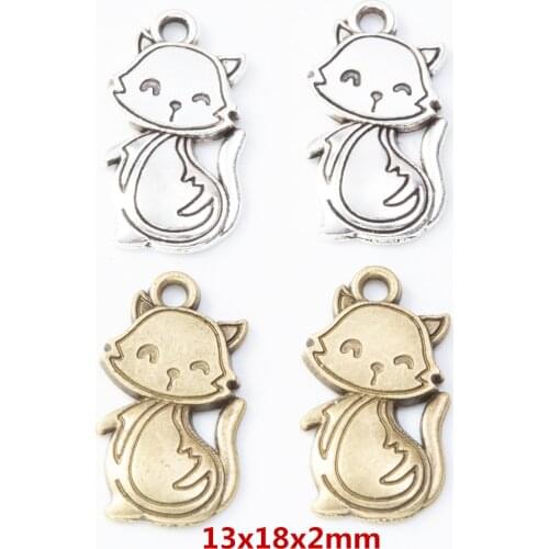70 pieces of retro metal zinc alloy cat Pendant for DIY handmade jewelry necklace making 8180
