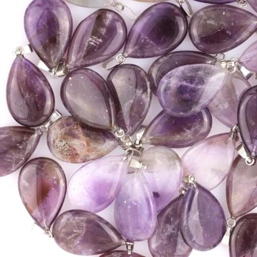 QianBei Fashion Natural Stone Loose Water Drop Bead Accessories DIY Charm Bracelet Pendant Necklace Jewelry Bulk 10pcs