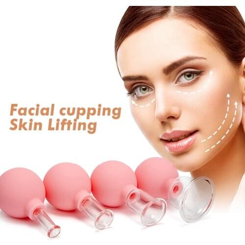 Rubber Vacuum Cupping Glasses Face Massage Cups Skin Lifting Anti Cellulite Cans Vacuum Jar Medical Chineses Therapy Cupping