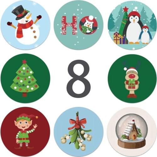 Merry Christmas Decor Stickers Santa Claus Packaging Multiple Seals Sticker Labels for Envelope New Year Party Xmas Decor Gifts