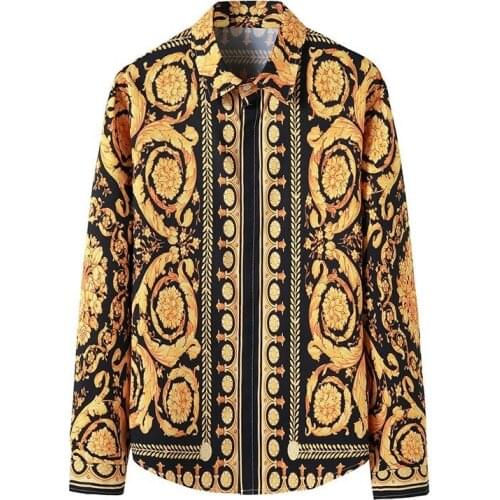 Luxury Royal Shirt Men 2021 Brand Long Sleeve Mens Dress Shirts Baroque Floral Print Shirt Men Party Formal Shirt Camisas Hombre