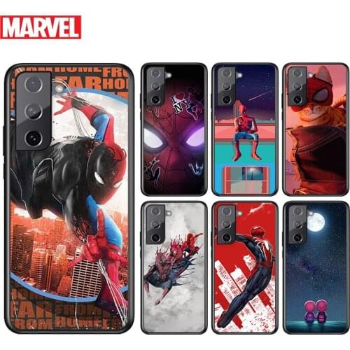 Marvel Spider-Man For Samsung Galaxy S21 S20 FE S10e S10 S9 S8 S7 S6 Ultra Plus Lite 5G Edge Black Soft Phone Case
