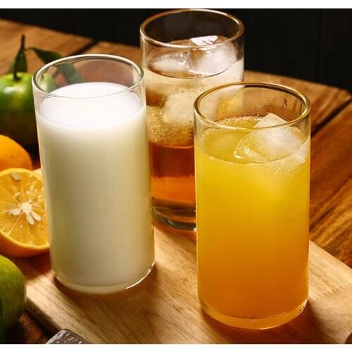 Glass Cup Nordic Style Breakfast Milk Juice Glass Heat Resistant Transparent Borosilicate Water Cup Straw For Home OffIce