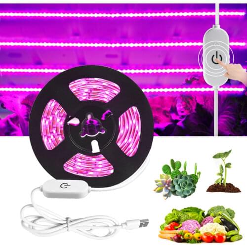 Full Spectrum 5V USB LED Grow Light Phyto Lamp 1m 2m 3m LED Growing Lamp Strip Light Fitolampy for Plants Growing Tent