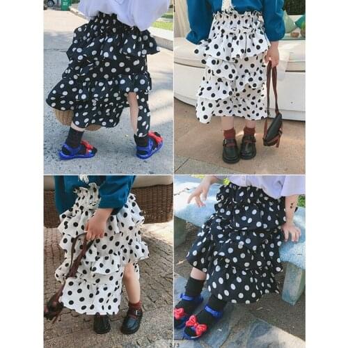 Baby Girl Skirts New Summer Falbala Dot Fashion Girls Long Skirt European and American Style Children Skirt Kids Clothes