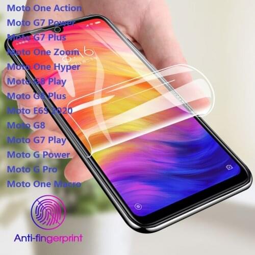 Screen Protector For Moto One Action Macro G7 Power Plus Zoom Hyper G8 Play E6S 2020 G7 G Pro Cover Soft Hydrogel Film