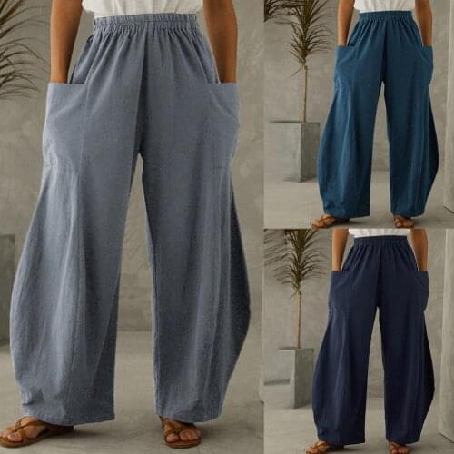 Women Wide Leg Pants Solid Color Womens Pants Plus Size Loose Pants Long Trousers for Women Long Baggy Pants Trousers Pantalon