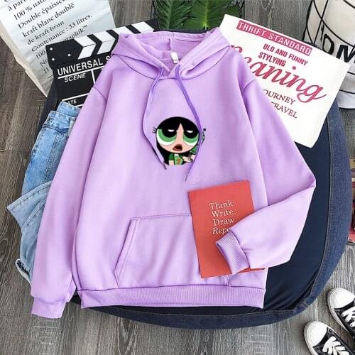 Woman Cartoon Print Hoodies Harajuku Sweatshirt Kawaii Korean Style Oversized Women Hoodies Winter Plus Size Female Pullovers
