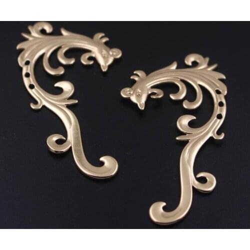 10pcs Brass Casted Double Same Phoenix Connectors Charms Tassel Pendant Necklace Making Quality DIY Hanfu Clothing Accessories