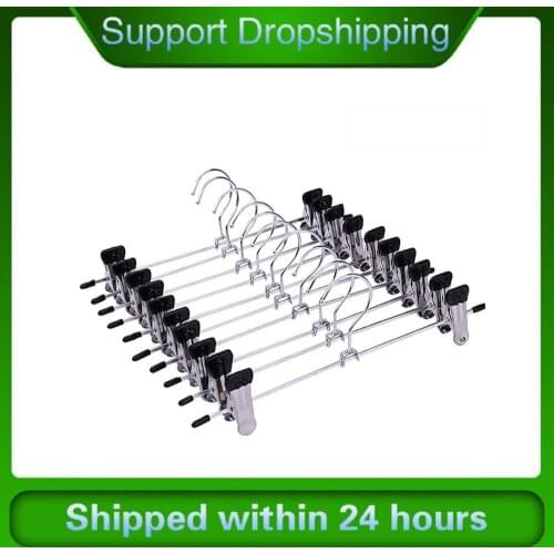 10Pcs Hangers For Clothes Stainless Steel Clip Stand Hanger Pants Skirt Kid Clothes Adjustable Pinch Grip Cabide dropshipping