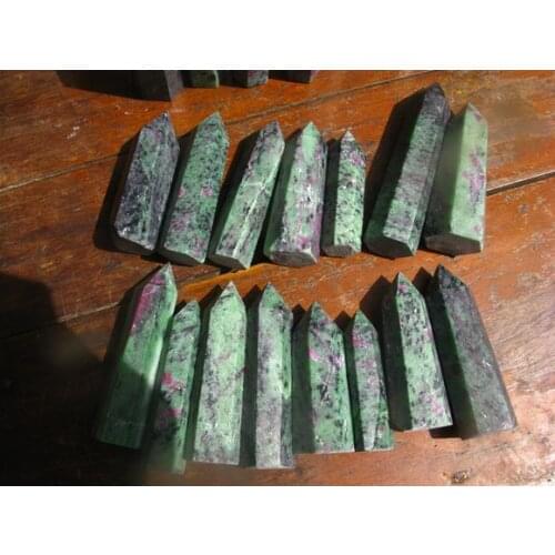 15 natural Green Ruby Zoisite crystal quartz point healing