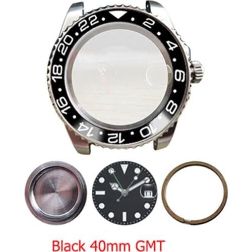 40mm Stainless Steel GMT Watch Case Kit for Mingzhu 2813/3804 Movement Repair Parts