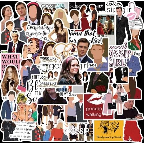 50pcs Gossip Girl TV Stickers For Skateboard Guitar Motorcycle Laptop Waterproof DIY Sticker Toy