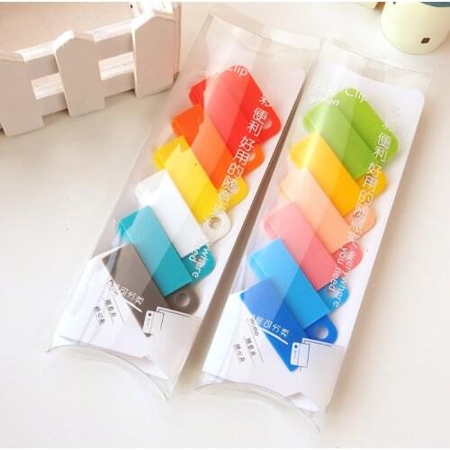 6 Pcs/Set Creative Candy Color Paper Clips Assorted Colored Document File Book Organizing Binder Clip School Office Stationery