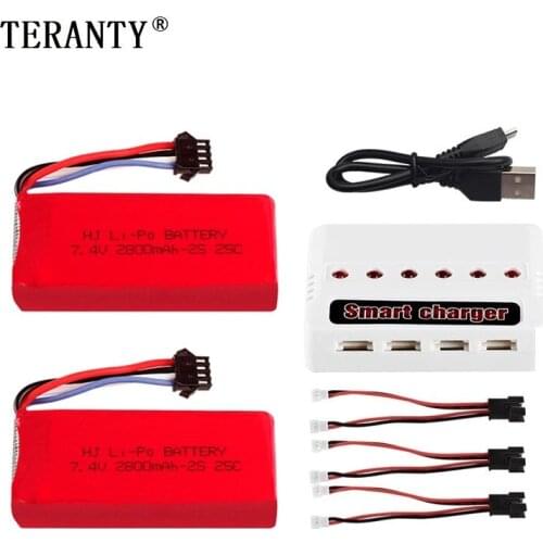 7.4V 2800mAh 2S 25C Lipo battery with SM-4P Plug For Udi UDI902 UDI002 HQ961 HQ96 FT0 Remote Control toys Boat spare parts