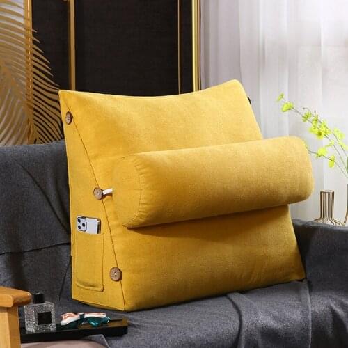 Velvet Triangular Backrest Pillow Cushion Sofa Cushions Pillow Back Support Body Reading Pillow Household Decor