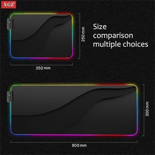 Xgz Various Graphics 900x400mm Large Mouse Pad LED RGB Lighting Gaming Mouse Pad XL Player Csgo Computer Peripherals Non-slip