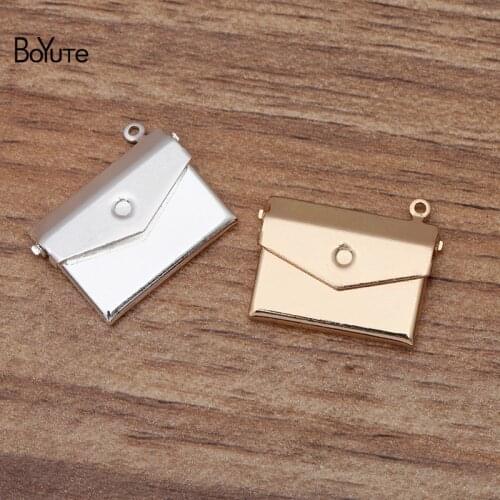 BoYuTe (10 Pieces/Lot) 15*20MM Envelope Shaped Photo Locket Pendant Vintage Floating Locket Charms Pendant
