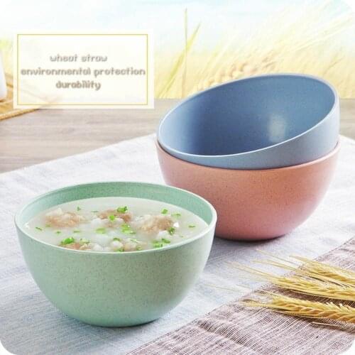 Eco-friendly Wheat Straw Children Rice Noodle Salad Bowl Household Tableware Dinner Soup Bowl