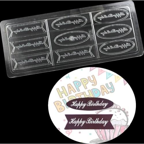Creative happy birthday chocolate mold polycarbonate,cake decoration tools Chocolate baking Mold for pastry confectionery