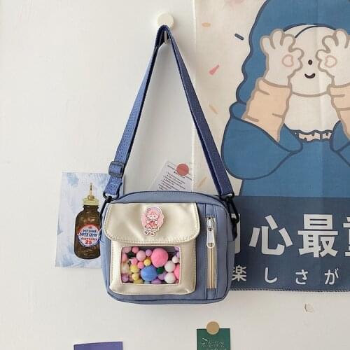 Cute Small Bag Women With Transparent Pocket Crossbody Bags Women Mini Shoulder Bag Nylon Bag Women Bolsa Feminina Phone Bags