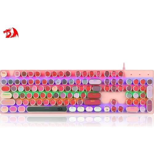 RedRagon K228 Punk Mechanical Keyboard Blue Switch 104 Keys USB Wired Gaming Keyboards RGB Backlit For PC Laptop Gamers